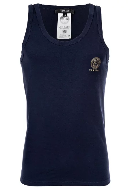 Танк топ с лого - Тъмносин