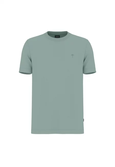 Тениска от органичен памук с овално деколте - Зелен