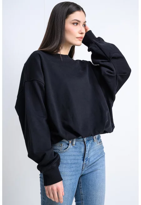 Уголемен суитшърт Efem - Избеляло черно