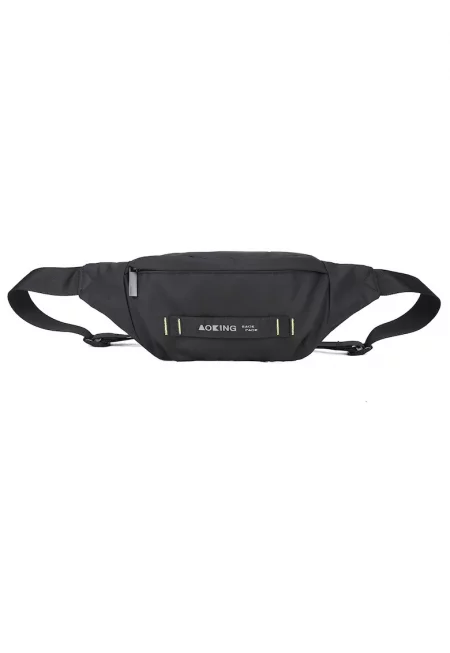 Унисекс чанта за кръста с регулируема презрамка - Черен