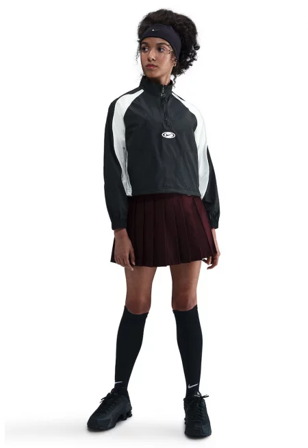 Яке с къс цип и реглан ръкави - Бял/Антрацитно сиво