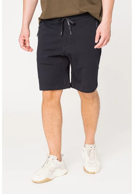 Бермуди с джобове с цип - Тъмносин