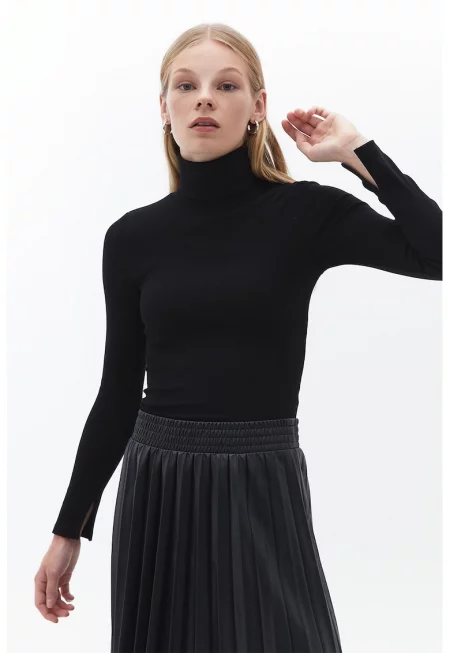 Блуза с памук с поло