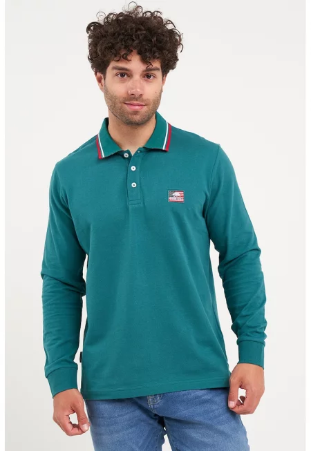 Блуза с яка и лого