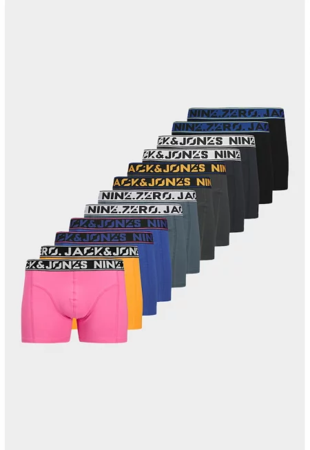 Боксерки с лого - 12 чифта - Пастелнорозов/Мандарина/Кралско Синьо