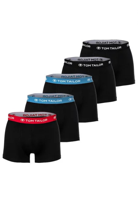 Боксерки с лого на талията - 5 чифта - Червен/Черен/Син