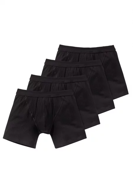 Боксерки с памук - 4 чифта - Черен