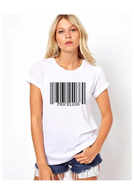 Бяла дамска тениска - Безценно