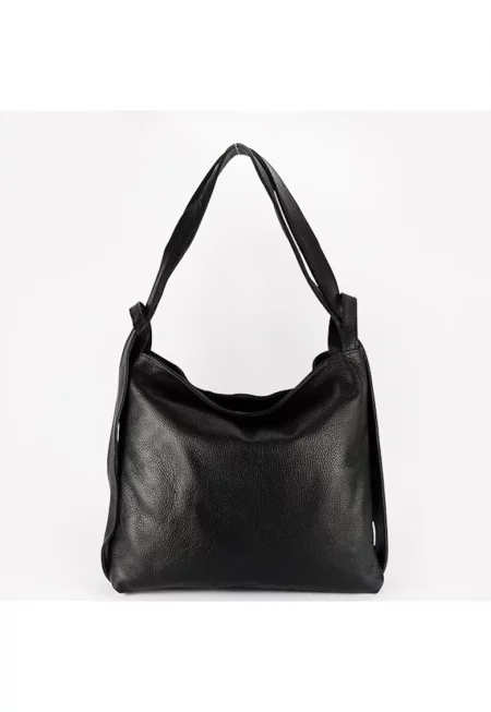 Чанта от естествена кожа 2 в 1 черна 8919 132 16265 - Черен