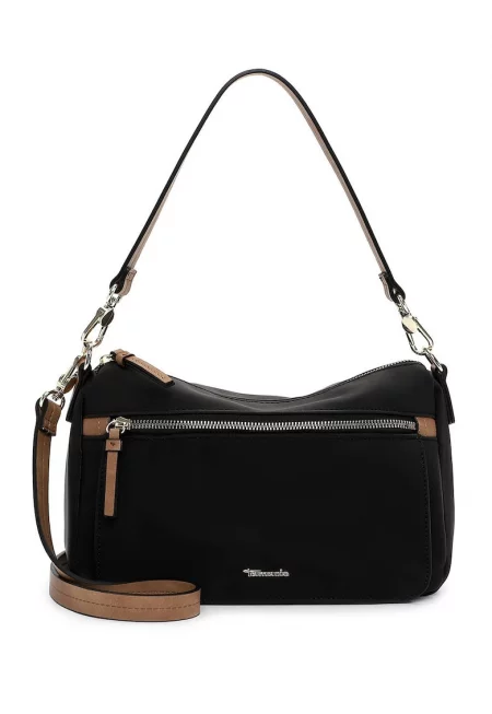 Чанта за рамо от еко кожа с преден джоб с цип