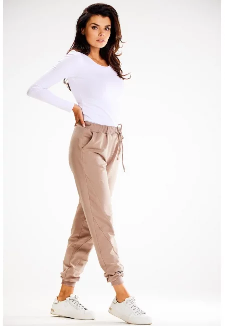 Дълъг панталон от памук A608 - Шоколад