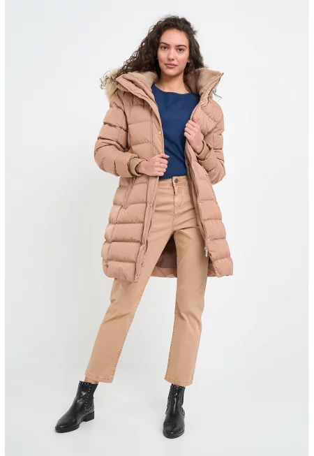 Дълго зимно яке - Бежов