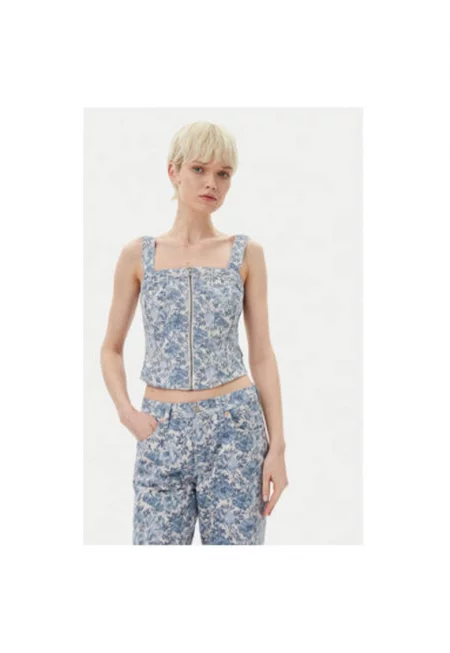 Дамска блуза  размер S - 001W4-0001 - памук - син - Син