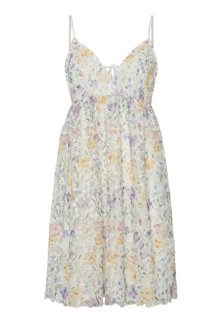 Дамска лятна рокля  26037140 - Рециклиран полиестер - 36 EU - Многоцветна - Многоцветен