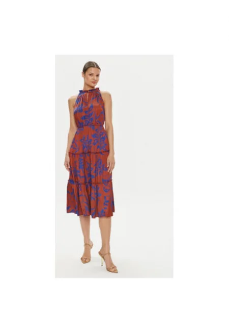 Дамска рокля -  304508608 - Полиестер - Кафяв