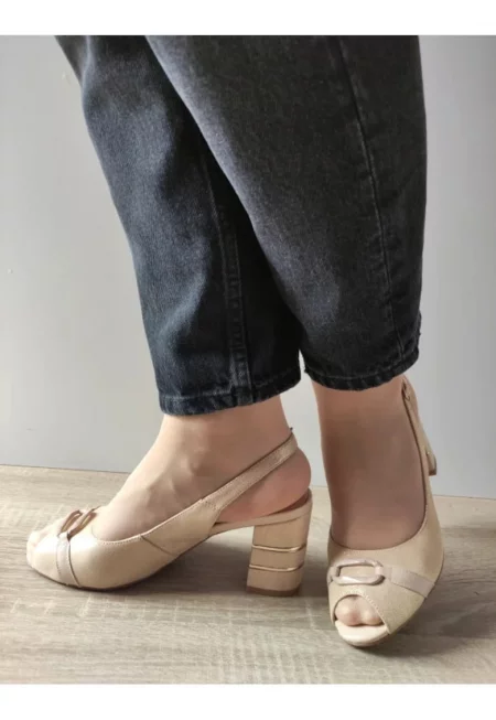 Дамски сандали  60042C 12-I - Елегантни - Бежово злато - Бежово