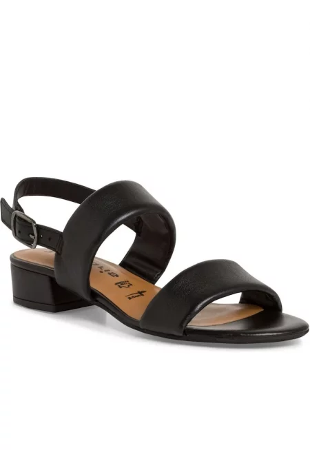 Дамски сандали  от естествена кожа - Черен