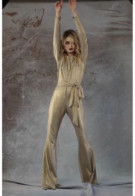 Гащеризон Libelula с широк крачол и колан - Златист