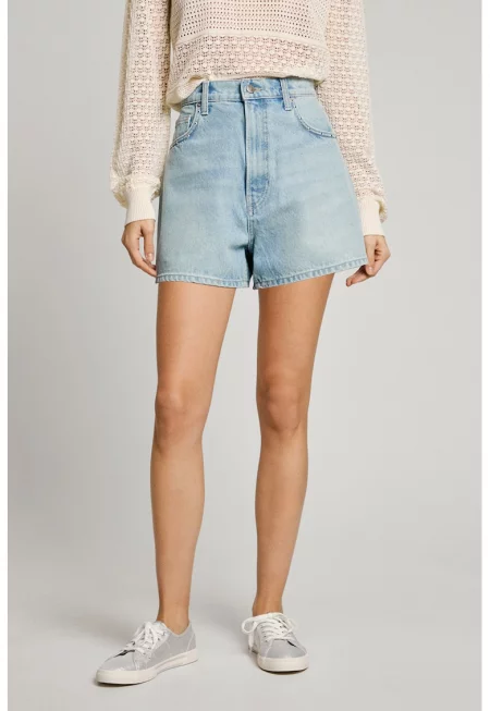 Къс панталон от деним - Бледо синьо