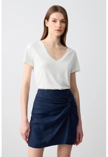 Къса пола с възел - Тъмносин