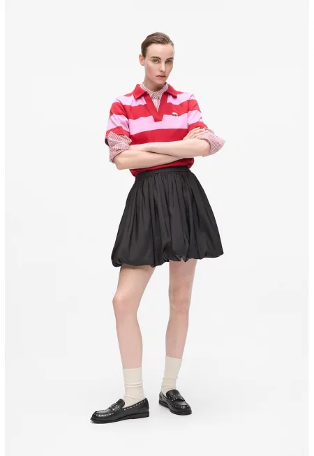 Къса разкроена пола с еластична талия