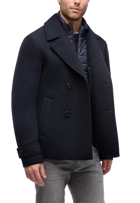 Късо палто Claudio с вълна и дизайн 2 в 1