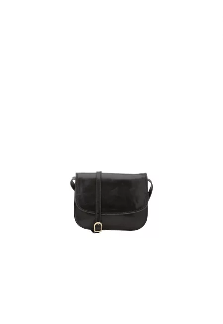 Кожена чанта през рамо - Черен
