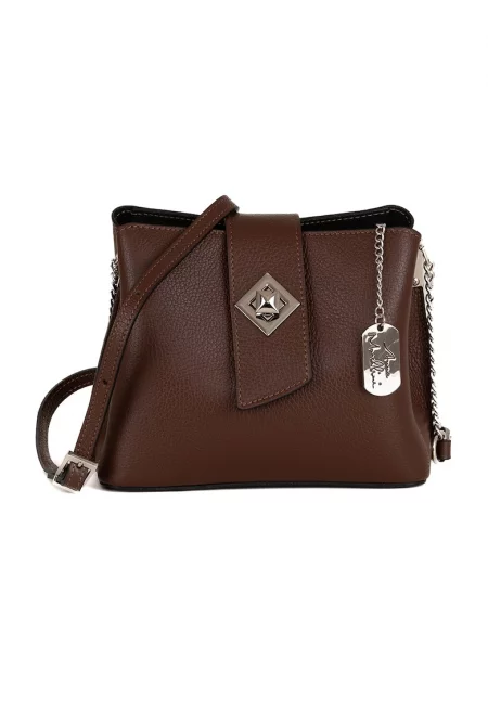 Кожена чанта през рамо с лого