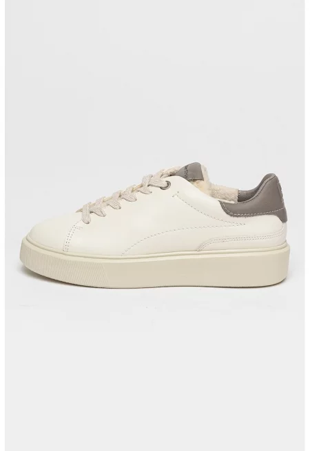 Кожени спортни обувки - Крем