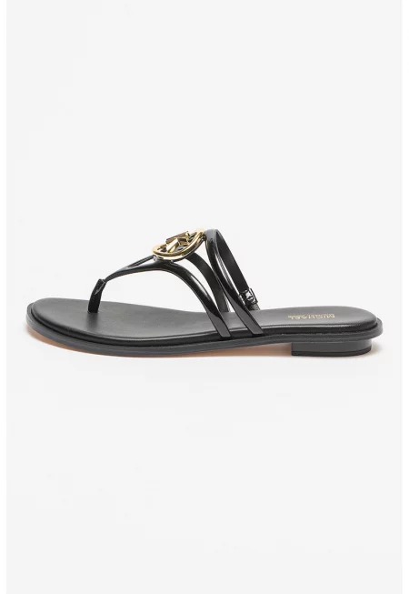 Лъскави чехли Hampton - Златист/Черен