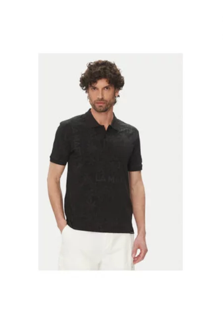 Мъжка поло тениска  JS402 - Памук/Еластан - 87697 - Черен