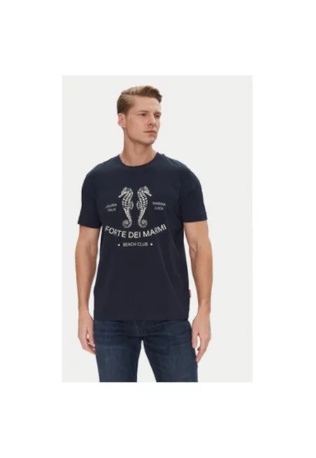 Мъжка тениска Joop Jeans - 10019370 30045693 - Органичен памук - Тъмносин - Тъмносин