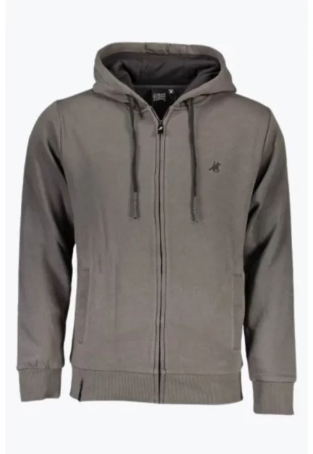 Мъжки суичър с цип и зелено лого 44558