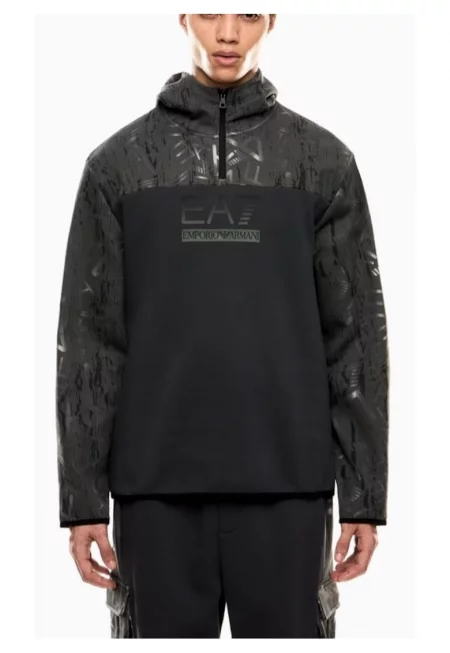Мъжки суичър с цип  TRAIN GRAPHIC SERIES M HOODIE HZ CO MONOGRAM INFILL - Памук - Сив - Сив