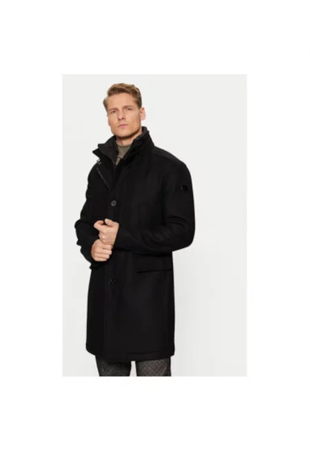 Мъжко палто -  304193385 - Вълна/Полиамид - Черно - Черен