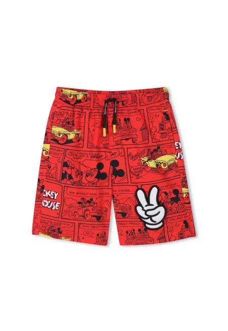 Момчешки бански шорти  W60505 - Полиестер - Червен