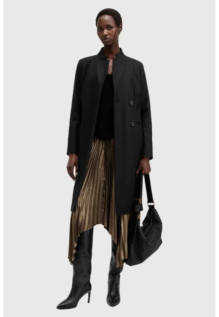 Палто с вълна - Черен