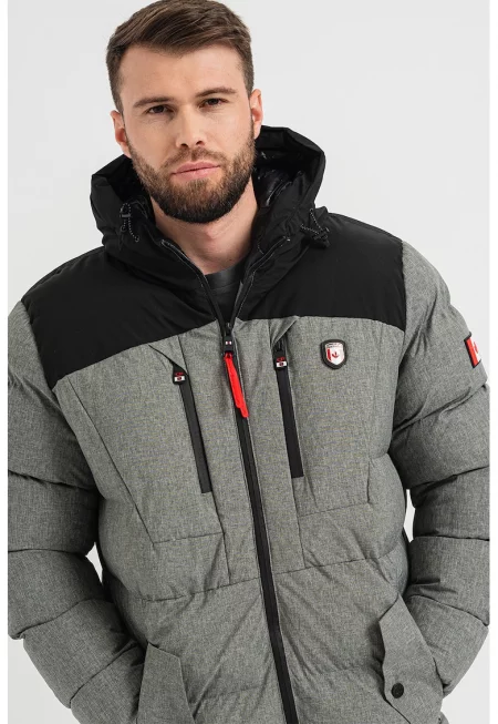 Парка Cashblendeak с цветен блок - Черен/Сив меланж