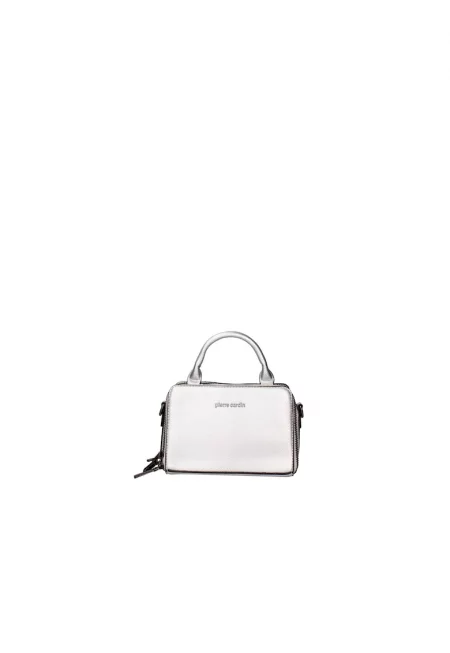Pierre Cardi - Ръчна чанта от еко кожа с цип - Сребрист