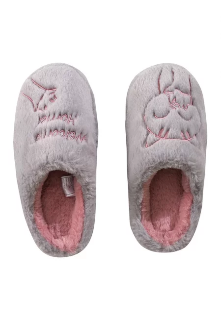 Плюшени домашни пантофи с графика