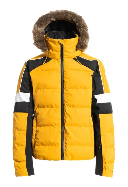 Подплатено ски яке Snowblizzard - Бял/Черен/Шафраново жълто