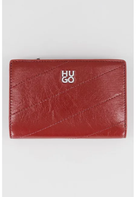 Портмоне от еко кожа с двойно прегъване - Бордо