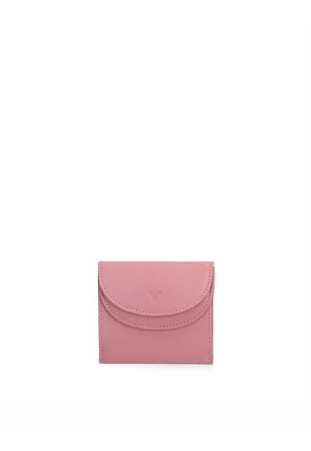 Портмоне от еко кожа с външен джоб - Прашно розово