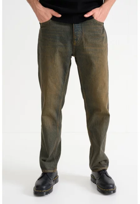 Прави дънки Jonah с копчета - Петролно синьо