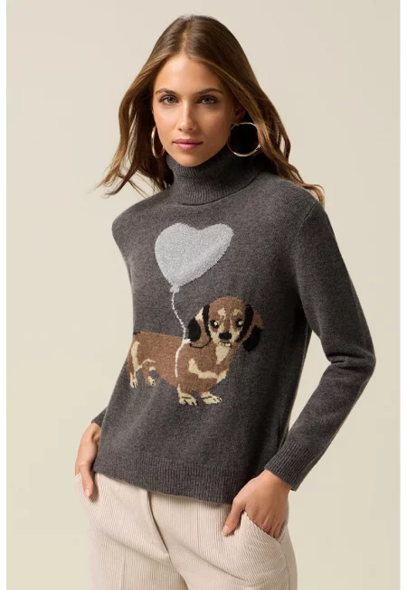 Пуловер с вълна с поло