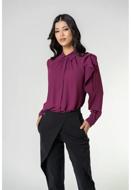 Риза Marta с дълги ръкави - Бордо