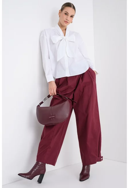 Риза от органичен памук с панделка