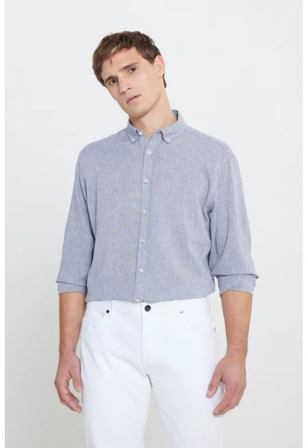 Риза с лен със свободна кройка