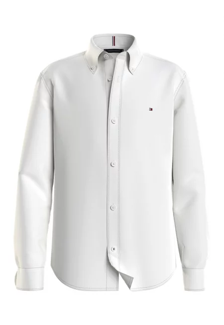 Риза с остра яка - Мръснобял