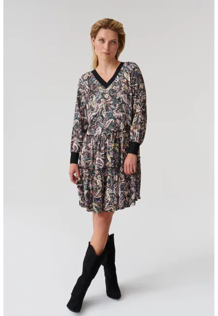 Рокля Emrami с шпиц и разкроен подгъв - Многоцветен